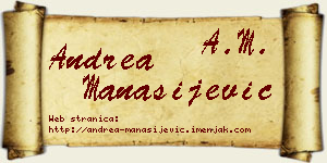 Andrea Manasijević vizit kartica